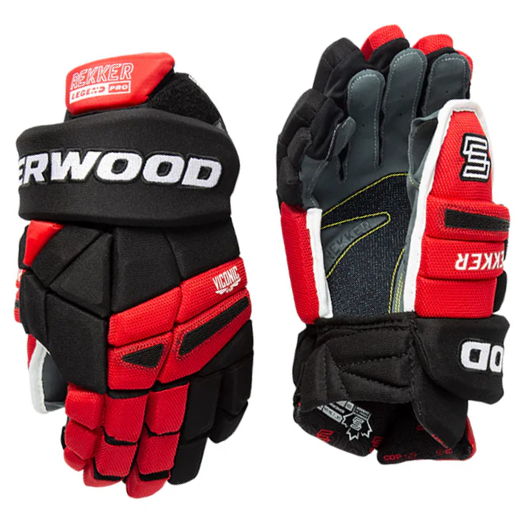 Gants de hockey Sherwood Rekker Legend Pro - Senior - Vente au détail (noir/rouge/blanc)